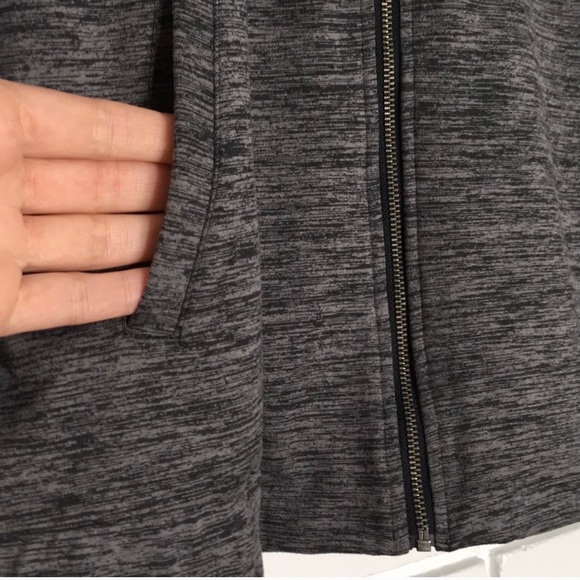 H by Halston | Heathered Grey/Grey Zip-Up Jacket - Picture 4 of 6